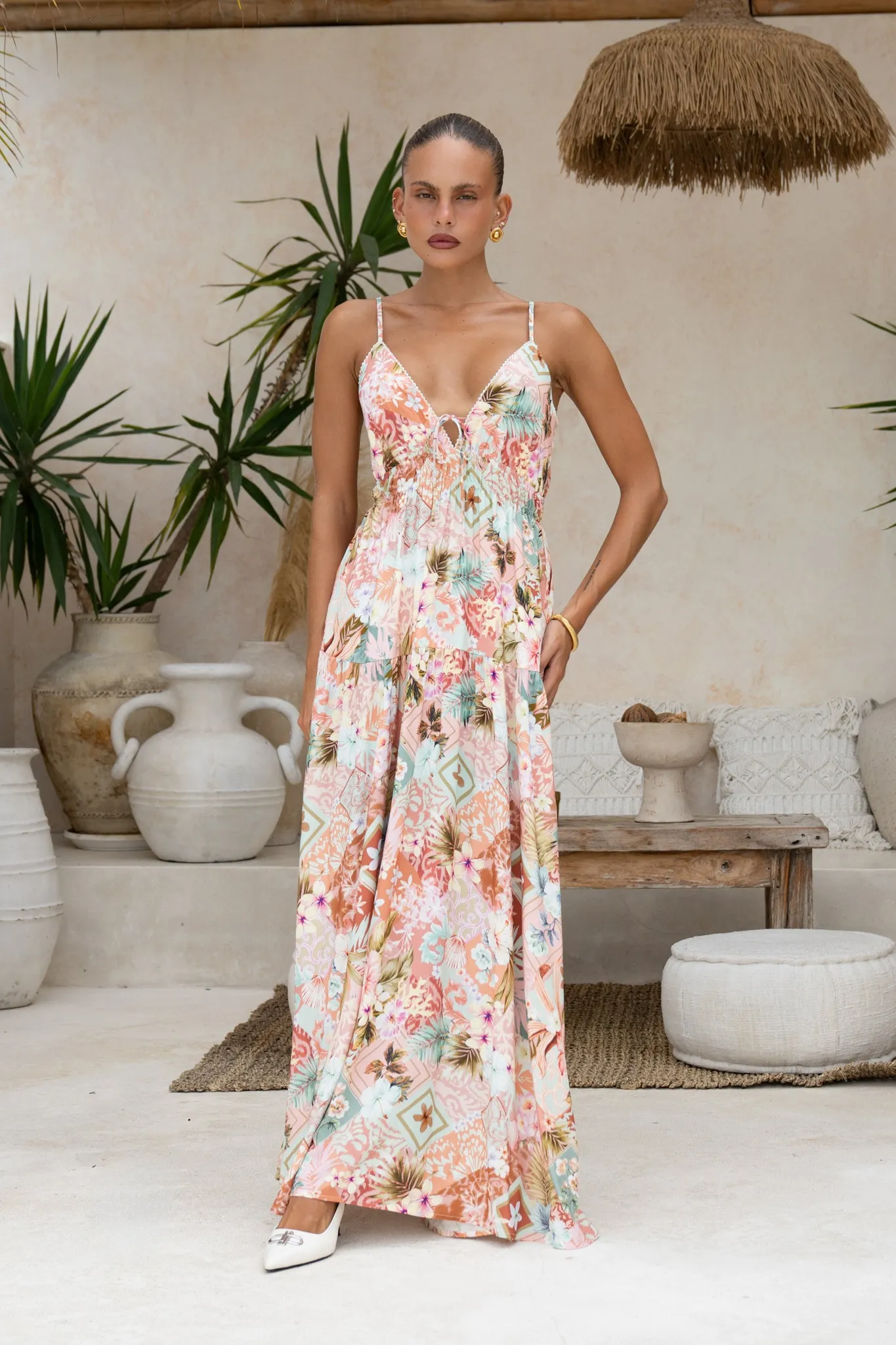 Jungle Multicolour Tropical Maxi Dress