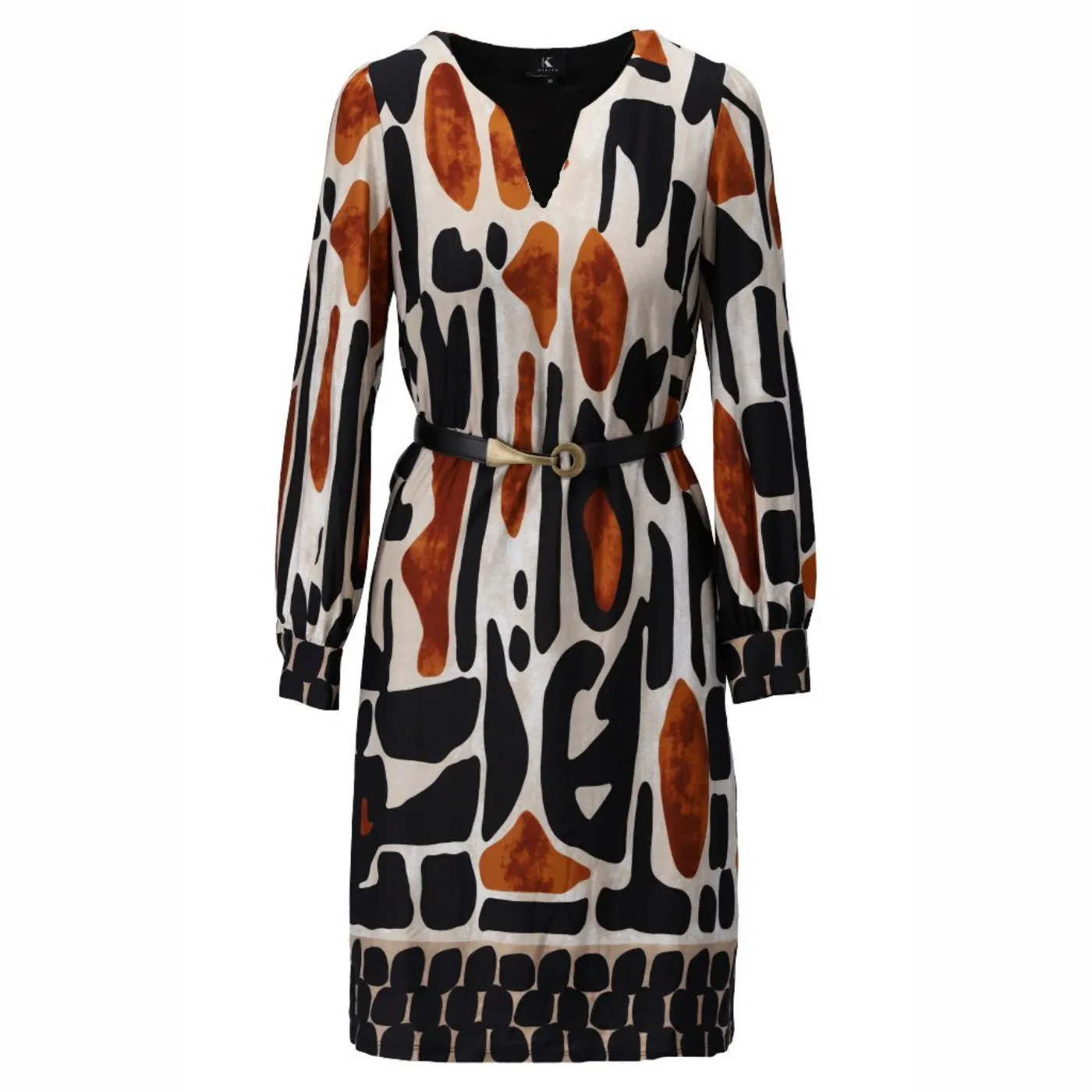 K Design Abstract Print Dress