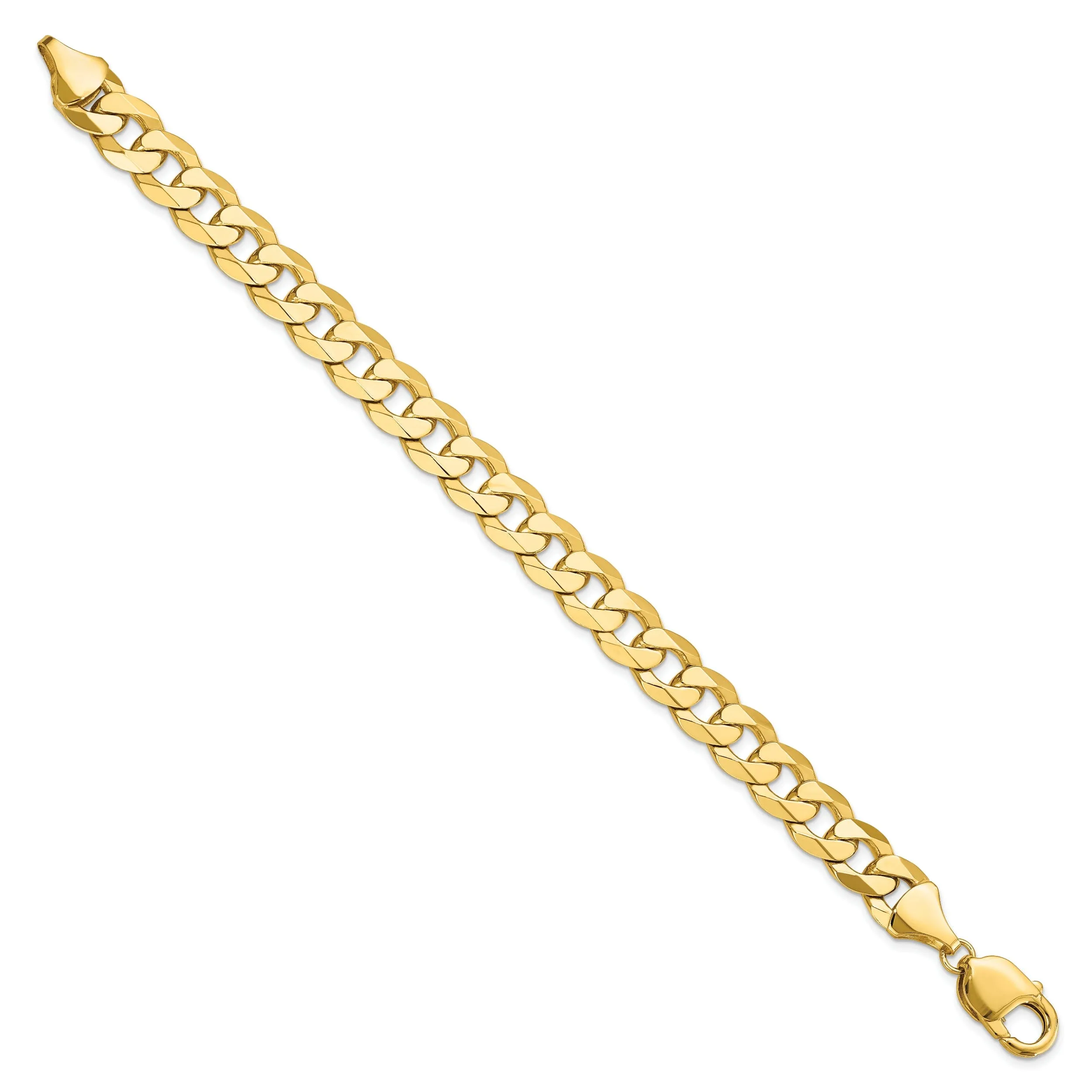 Leslie 14k Yellow Gold 9.5mm Beveled Curb Chain