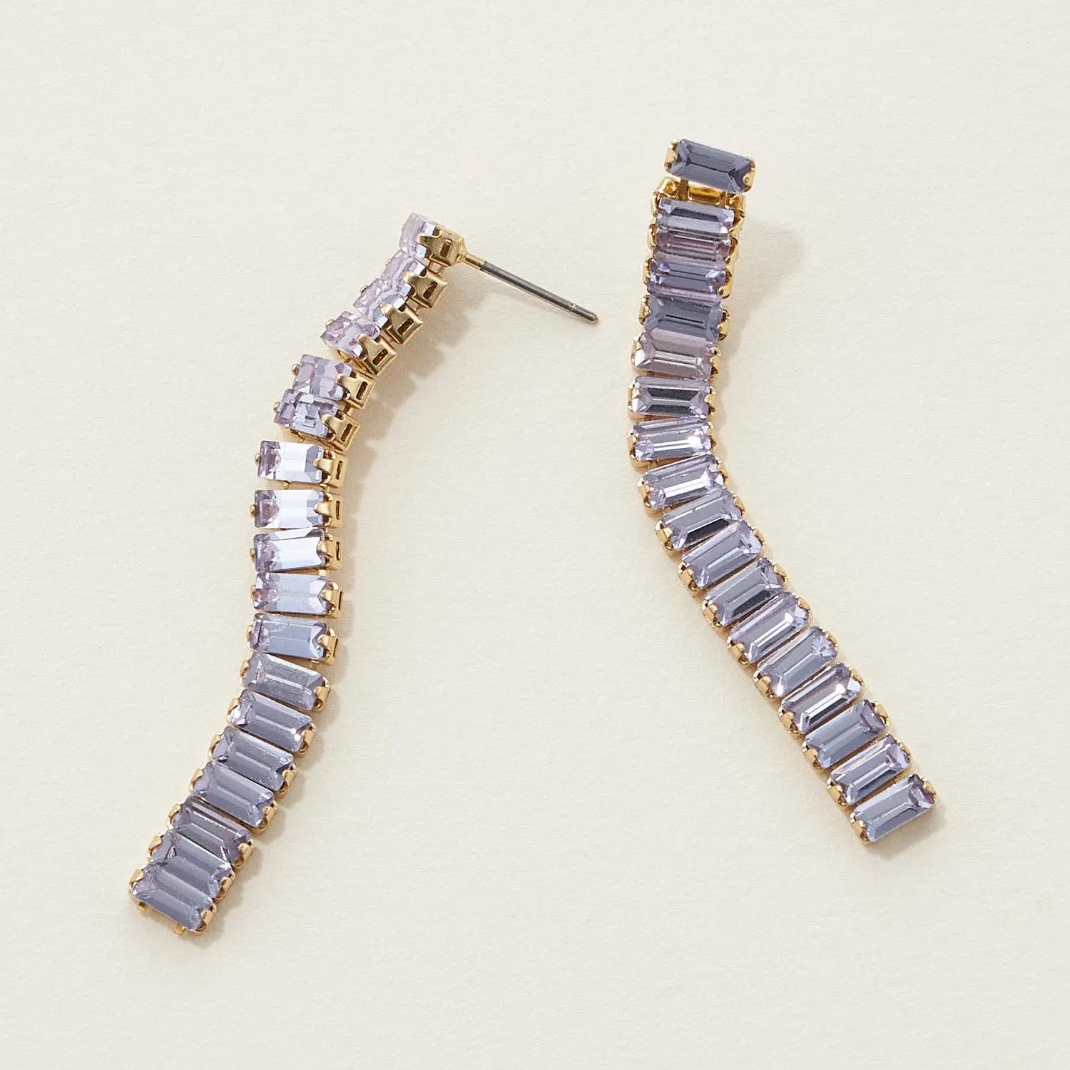 Linked Color Rhinestone Drop Earrings