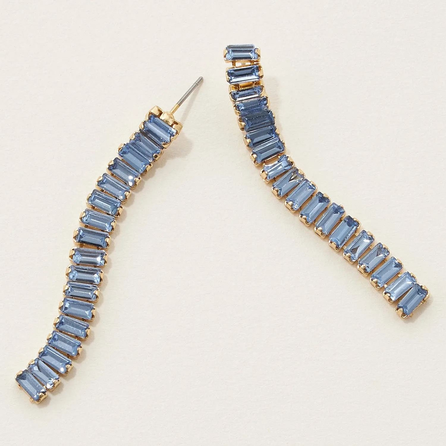 Linked Color Rhinestone Drop Earrings