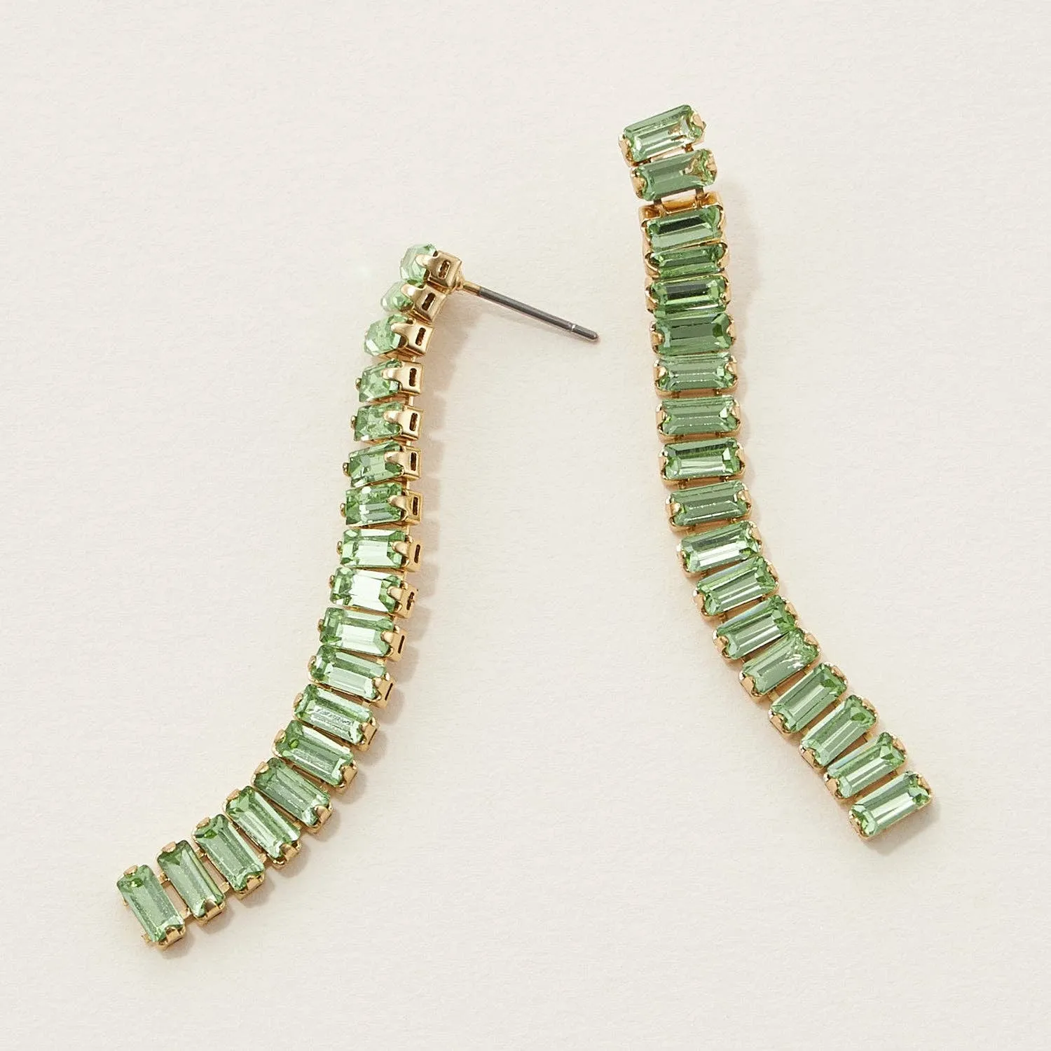 Linked Color Rhinestone Drop Earrings