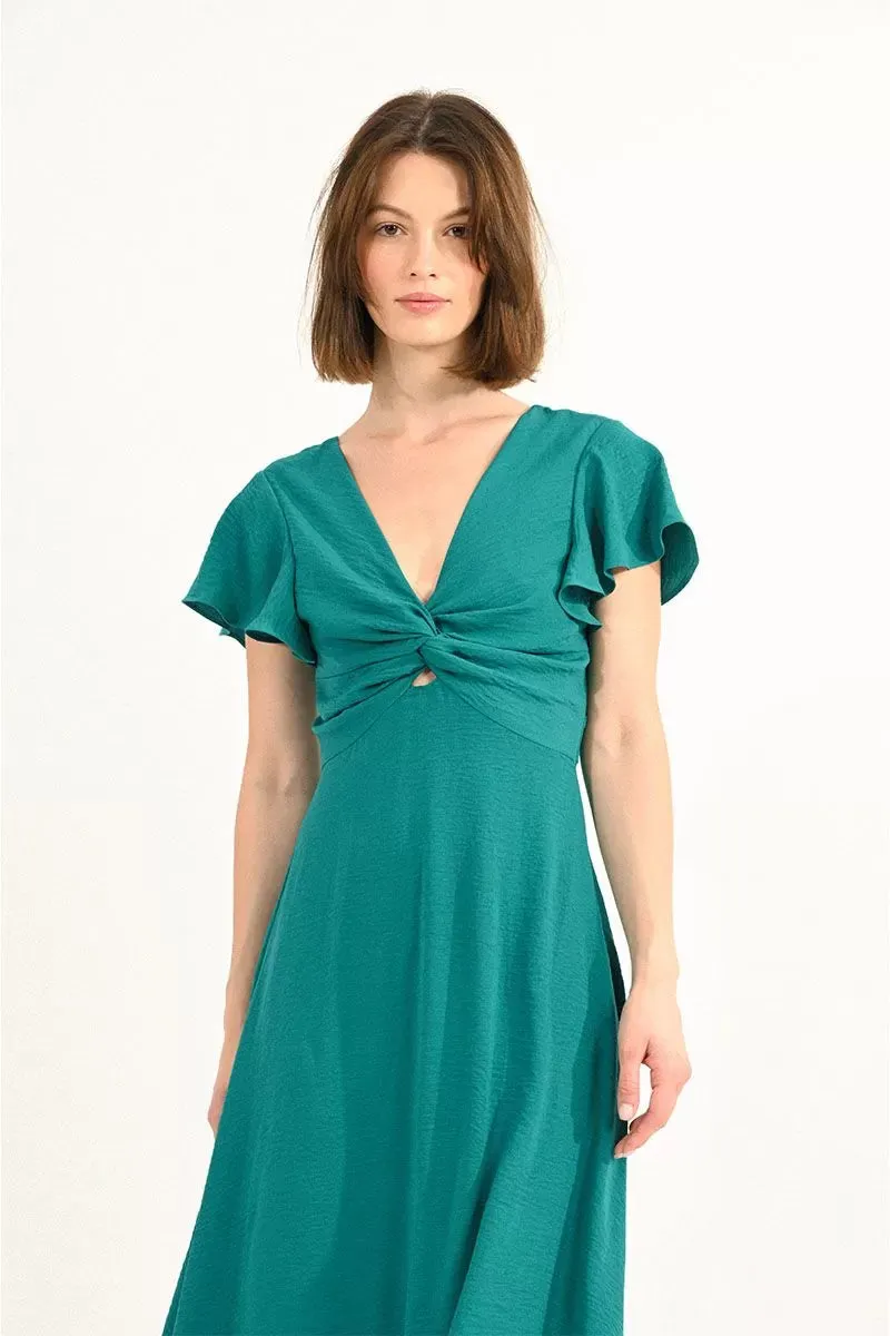 Long Cross-Bust Dress