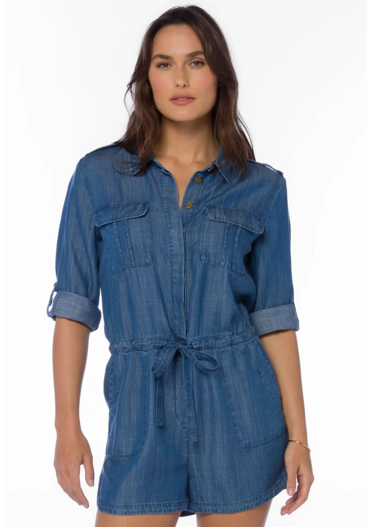 Luba Roll Tab Sleeve Romper