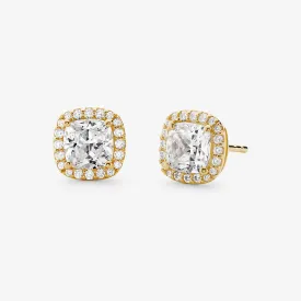 Michael Kors Precious Metal-Plated Sterling Silver Pavé Stud Earrings, Gold