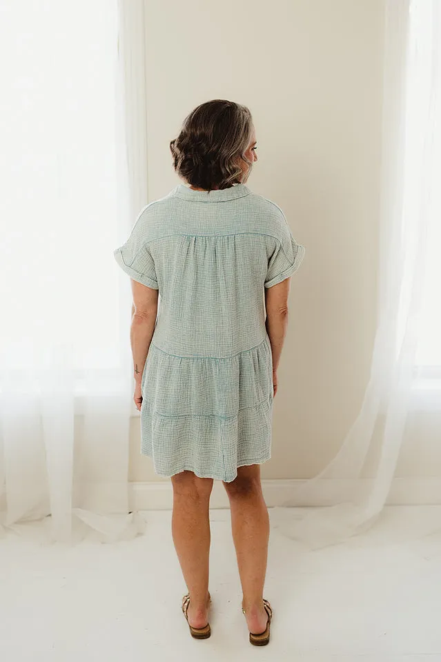 Mineral Wash Tiered Dress