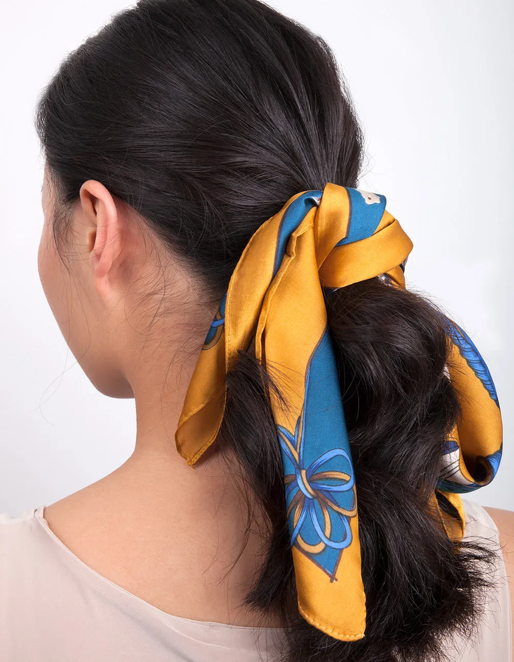 Mustard Luxe Horse Scarf