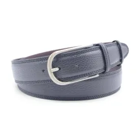 Navy Blue Mottled Slimline Satin Prong Belt