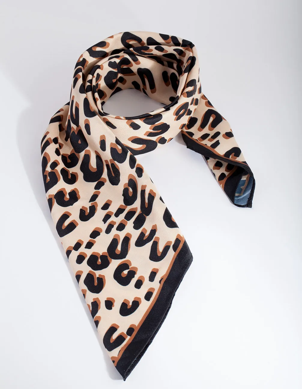 Neutral Square Leopard Scarf