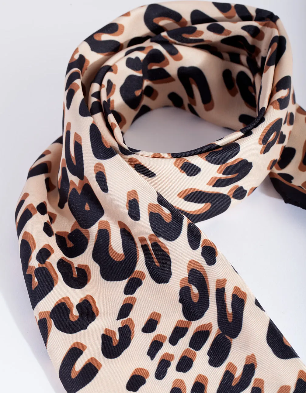 Neutral Square Leopard Scarf