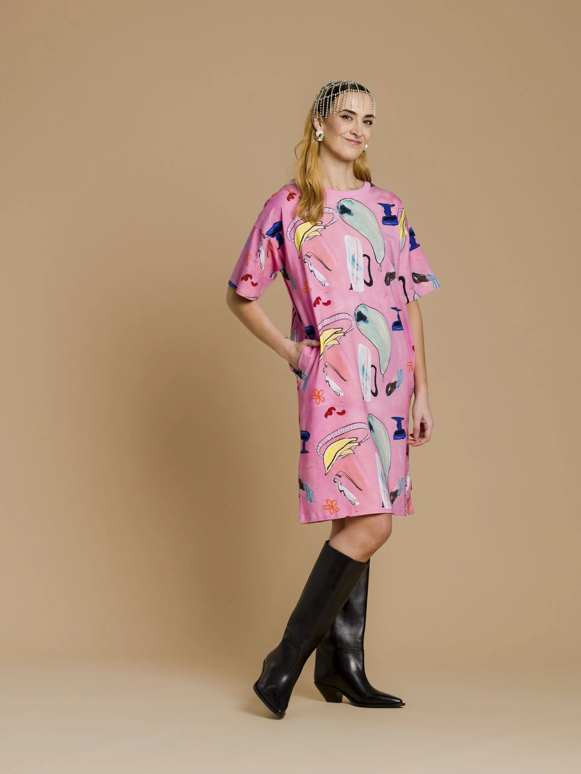 Oriel Dress Holy Bananas Pink