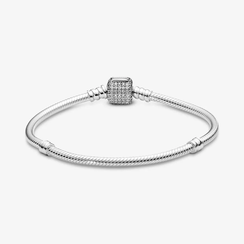 Pandora Silver Bracelet with Clear Cubic Zirconia #590723CZ-18