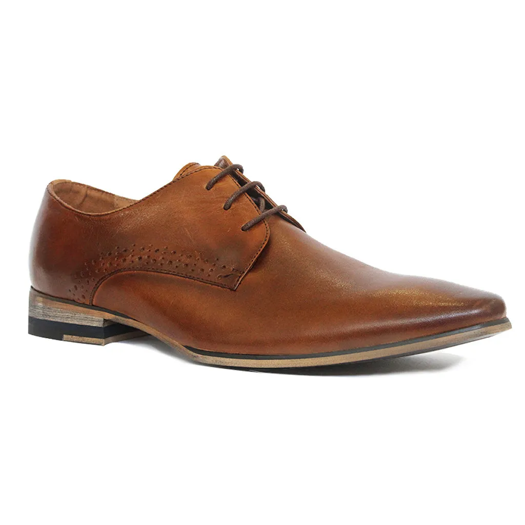 Plant Lace-Up Dress Shoe in Tan Leather