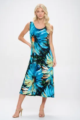 Print  Long Tank Dress Print -7000BN-TRP1-W440