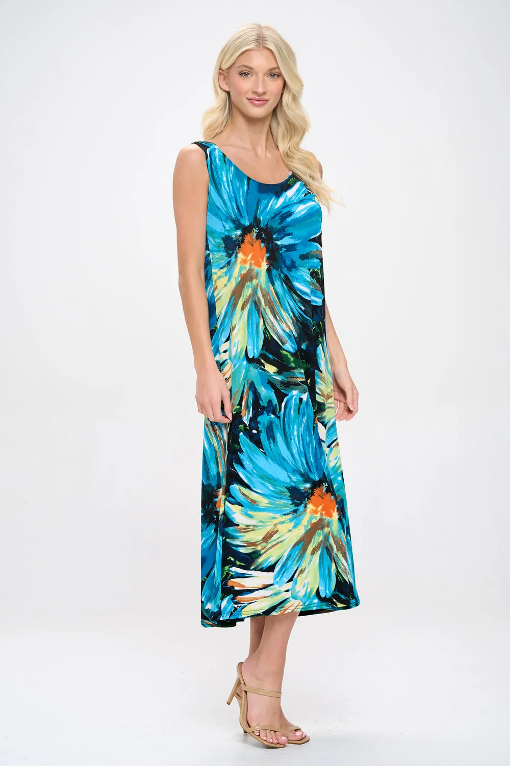 Print  Long Tank Dress Print -7000BN-TRP1-W440