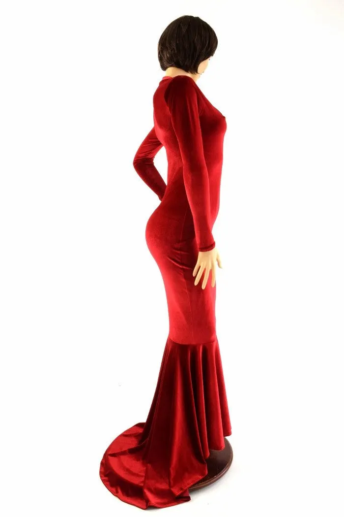 Ready to Ship Red Velvet Gown XS