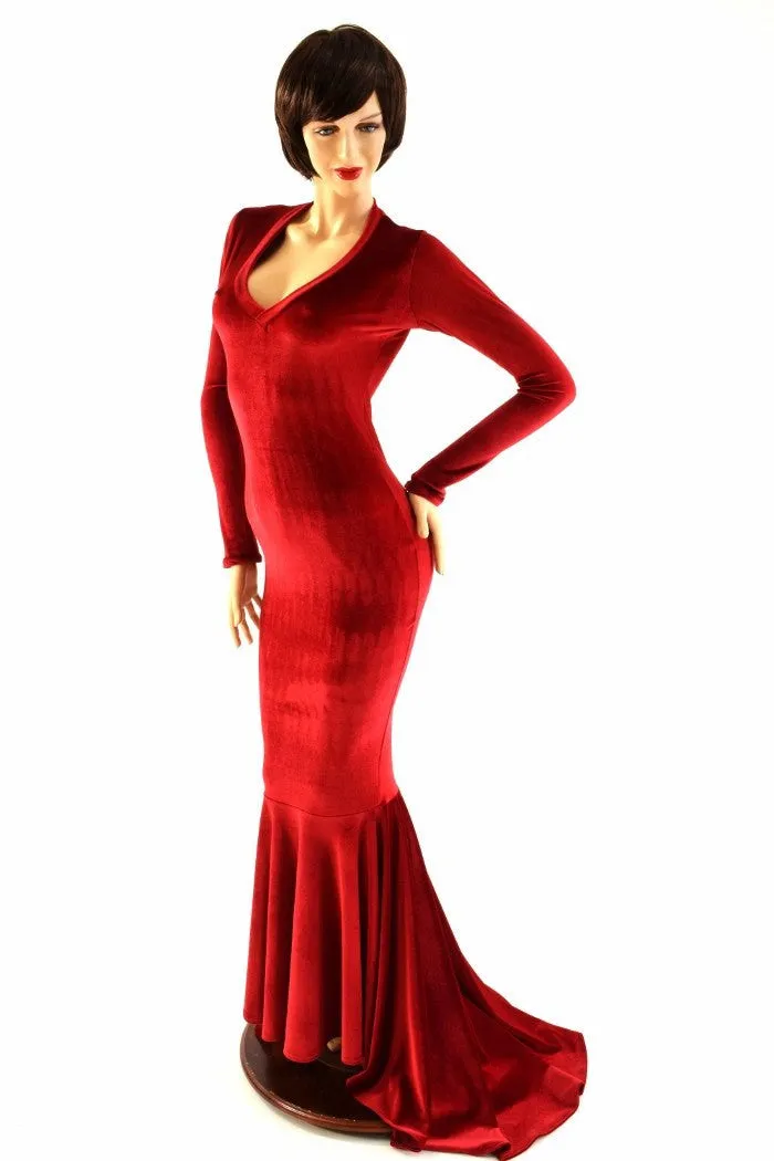 Ready to Ship Red Velvet Gown XS