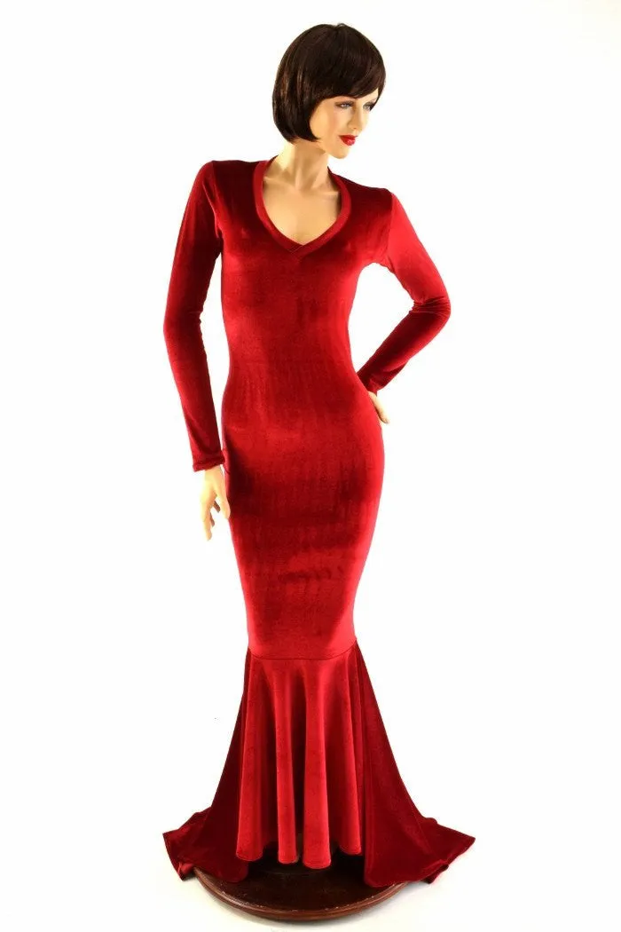 Ready to Ship Red Velvet Gown XS