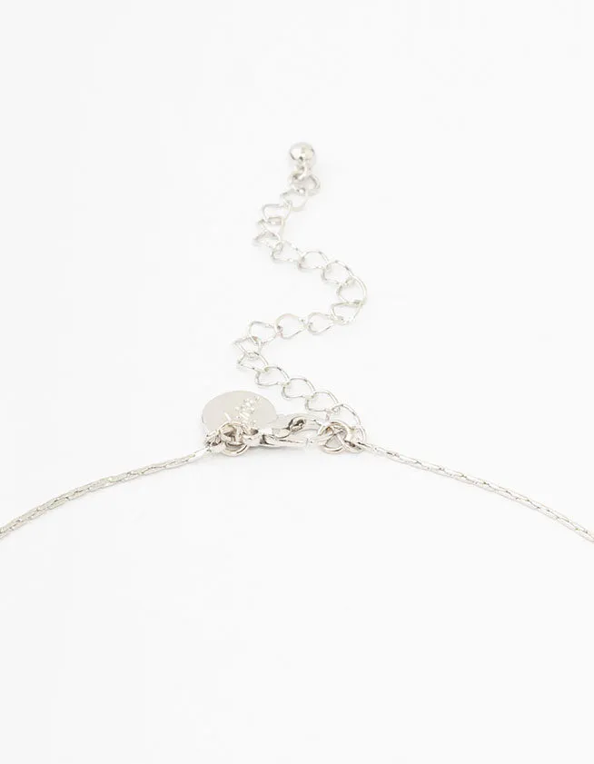 Rhodium Cubic Zirconia Vine Leaf Y-Necklace