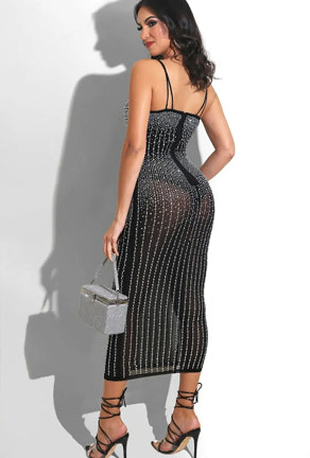 ROCHELLE - SPARKLING STUD MAXI DRESS