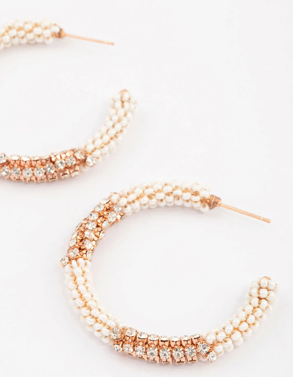 Rose Gold Sparkle Hoop Earrings