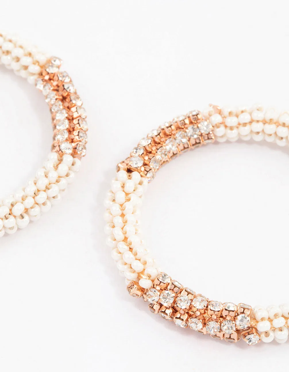 Rose Gold Sparkle Hoop Earrings