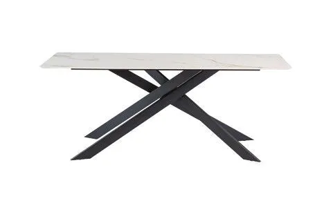 Sacramento 2.0M Dining Table - Kass Gold / Black Leg