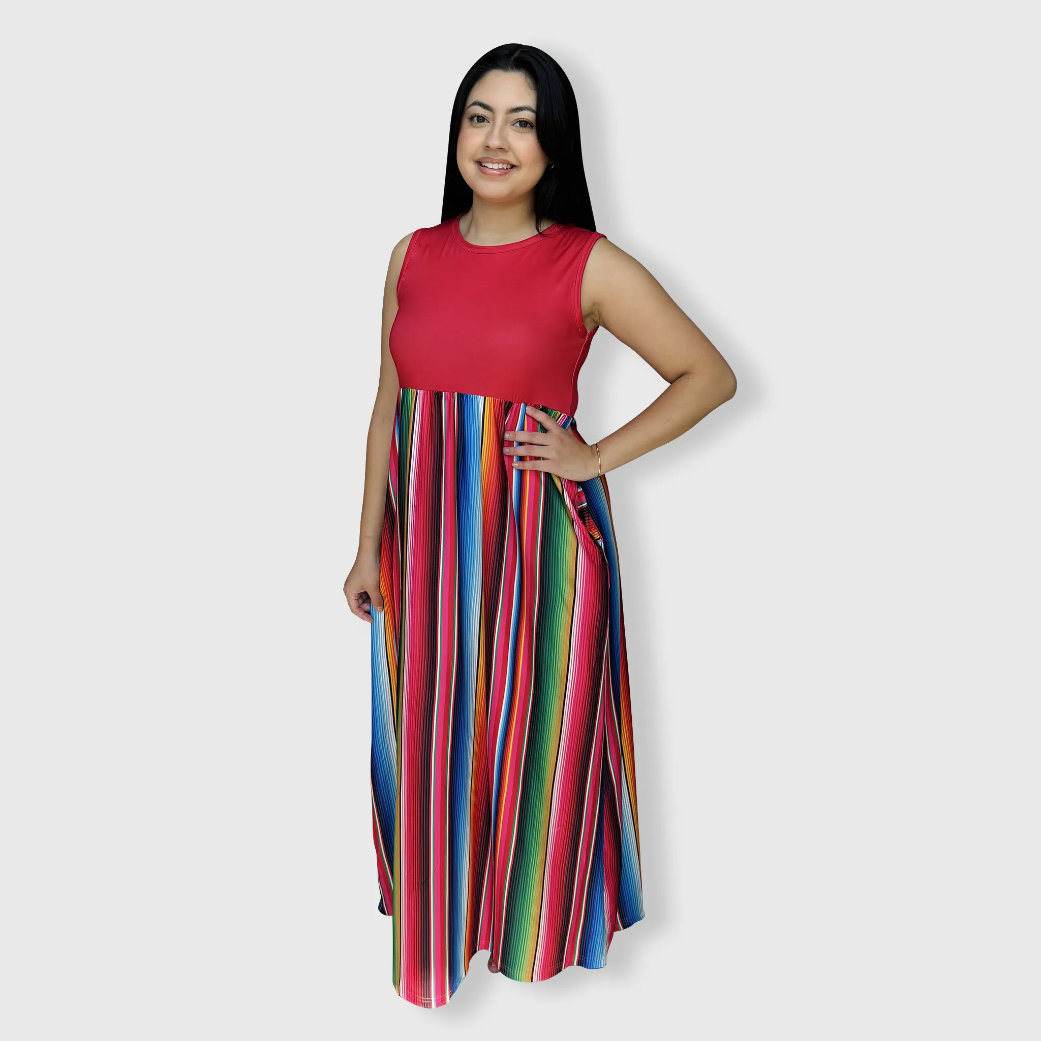 Serape Red Maxi Dress Women