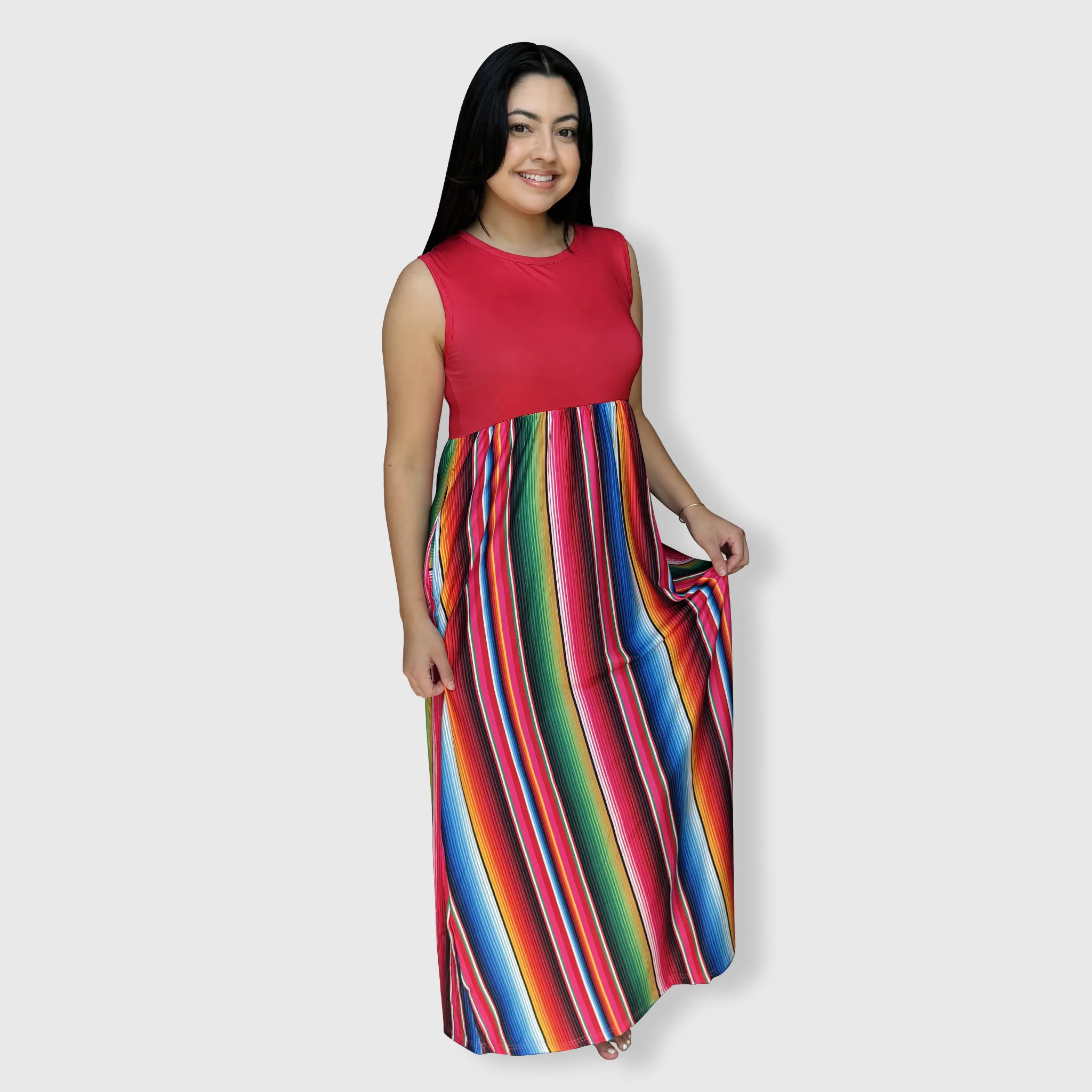 Serape Red Maxi Dress Women