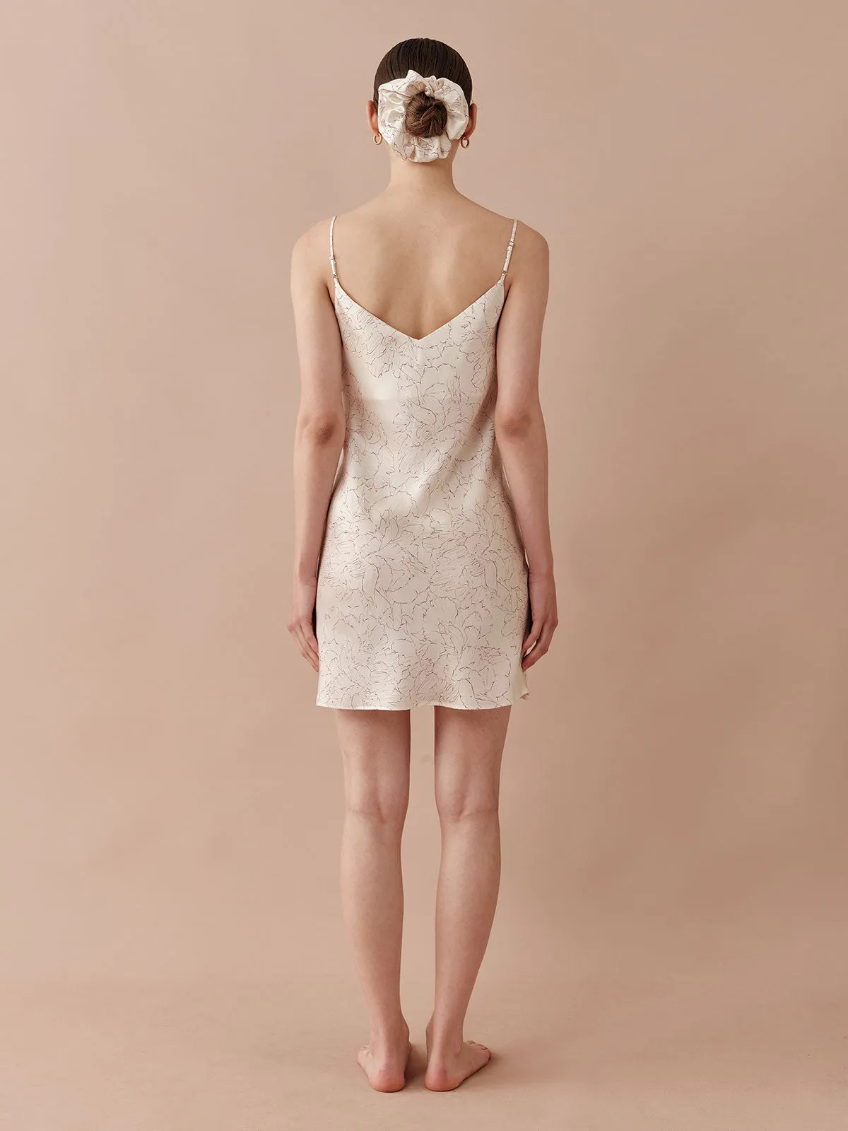 SILKINC Sparkling Peony Slip Dress