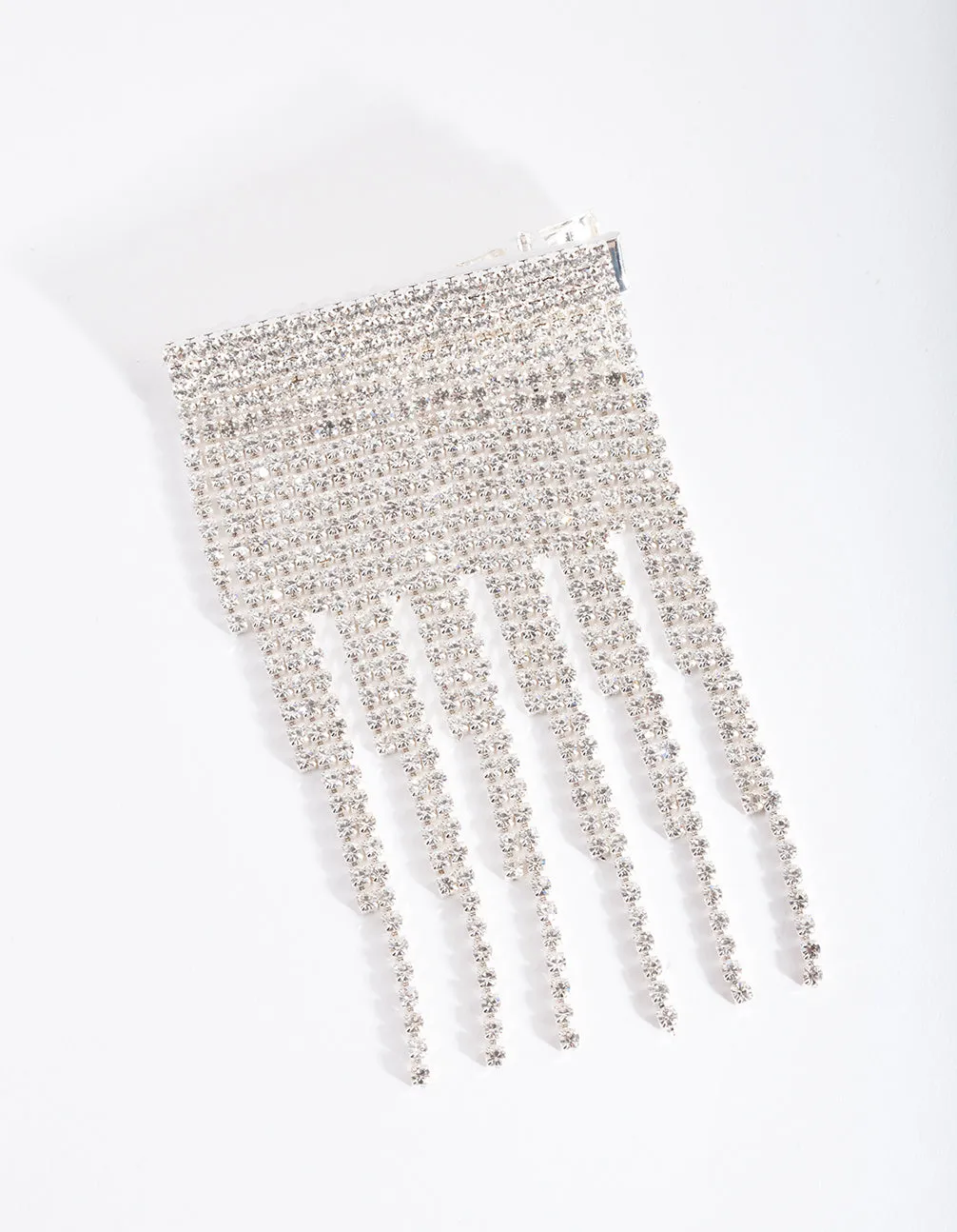 Silver Diamante Fringe Clip