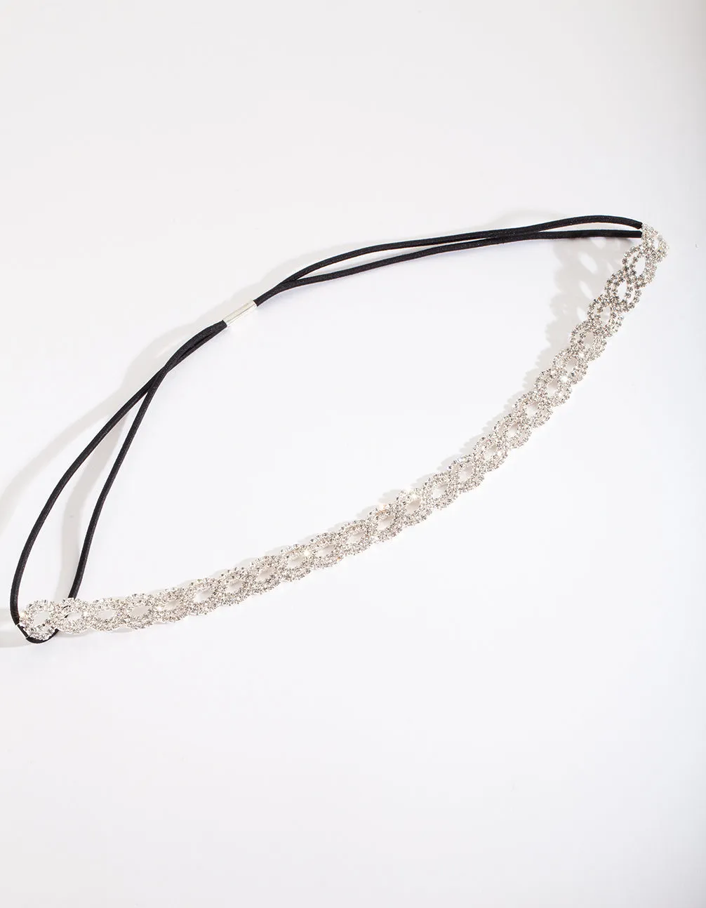 Silver Diamante Loop Stretch Headband