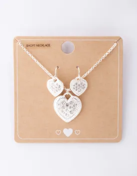 Silver Diamante Necklace & Earring Set