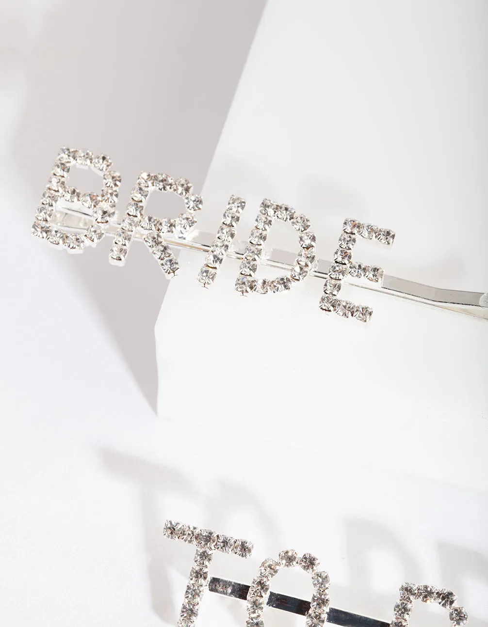 Silver "Bride To Be" Hair Clips