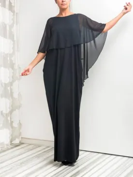 Simple Fashion Summer Round Neck with Shawl Maxi Dress Party Dress