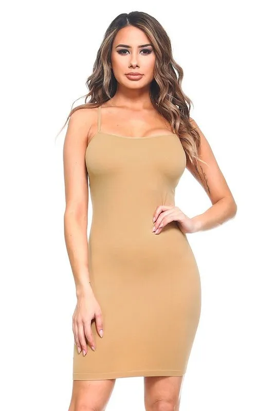 SOLID LONG CAMI TOP DRESS