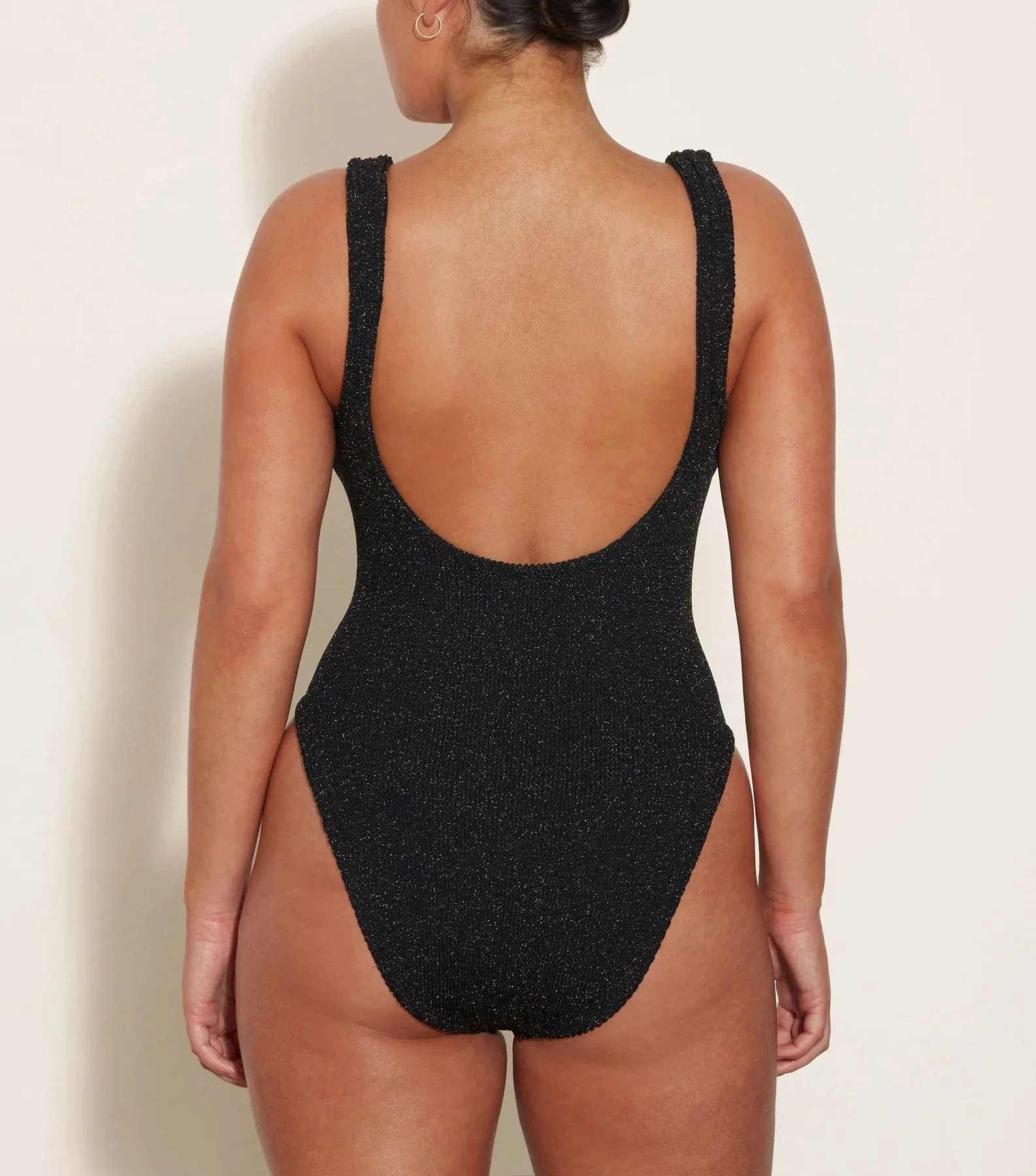 Square Neck One Piece - Black/Gold