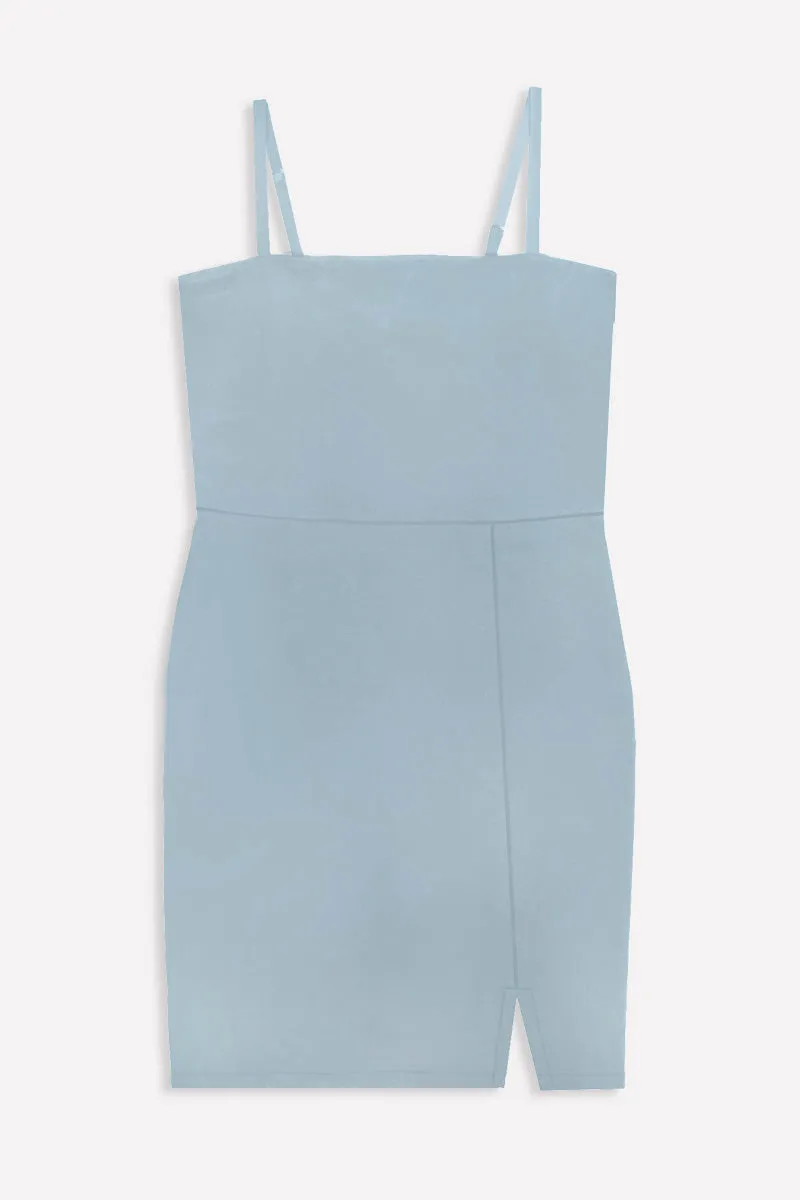 Strappy Fitted Dress - Blue Mist