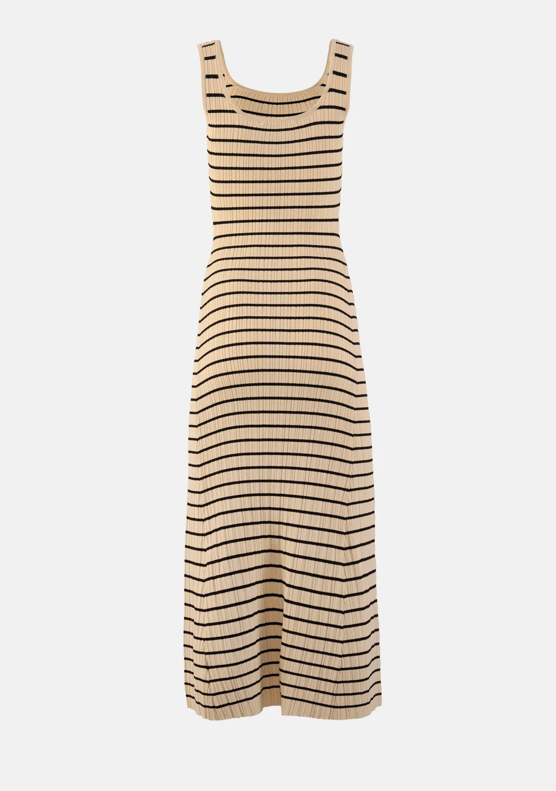 Striped Pattern Sleeveless Knitted Maxi Dress