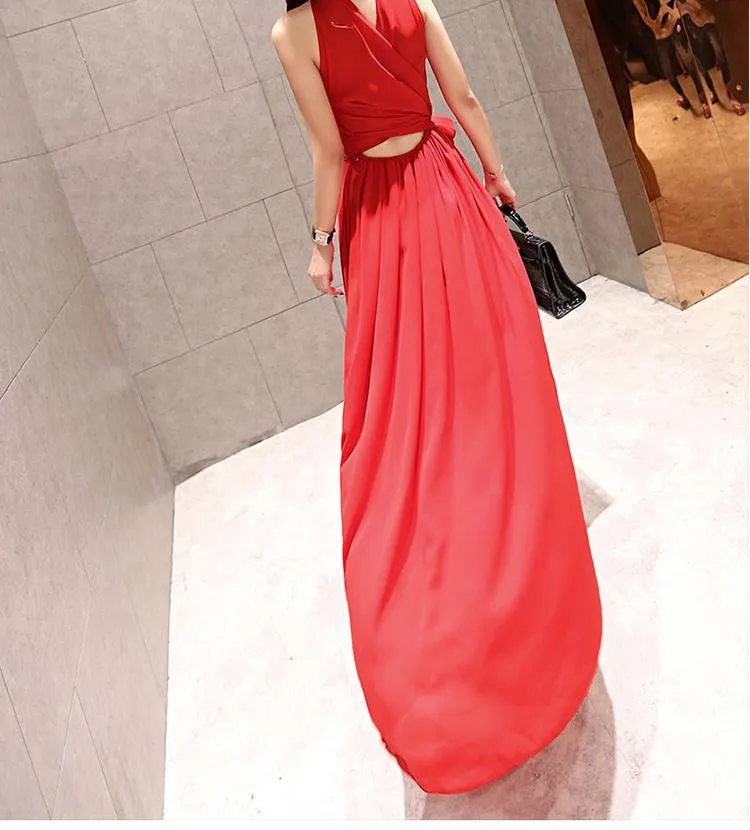 Summer Chiffon Sleeveless Bohemia Maxi Dress