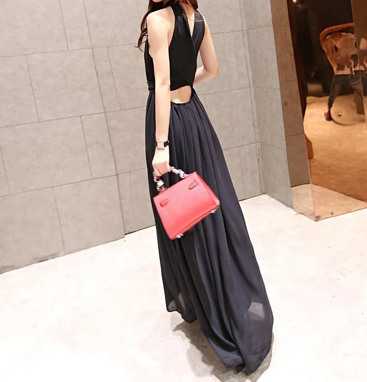 Summer Chiffon Sleeveless Bohemia Maxi Dress