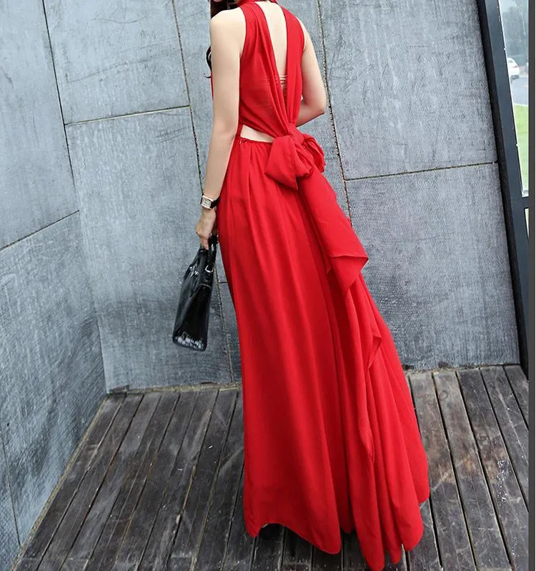 Summer Chiffon Sleeveless Bohemia Maxi Dress