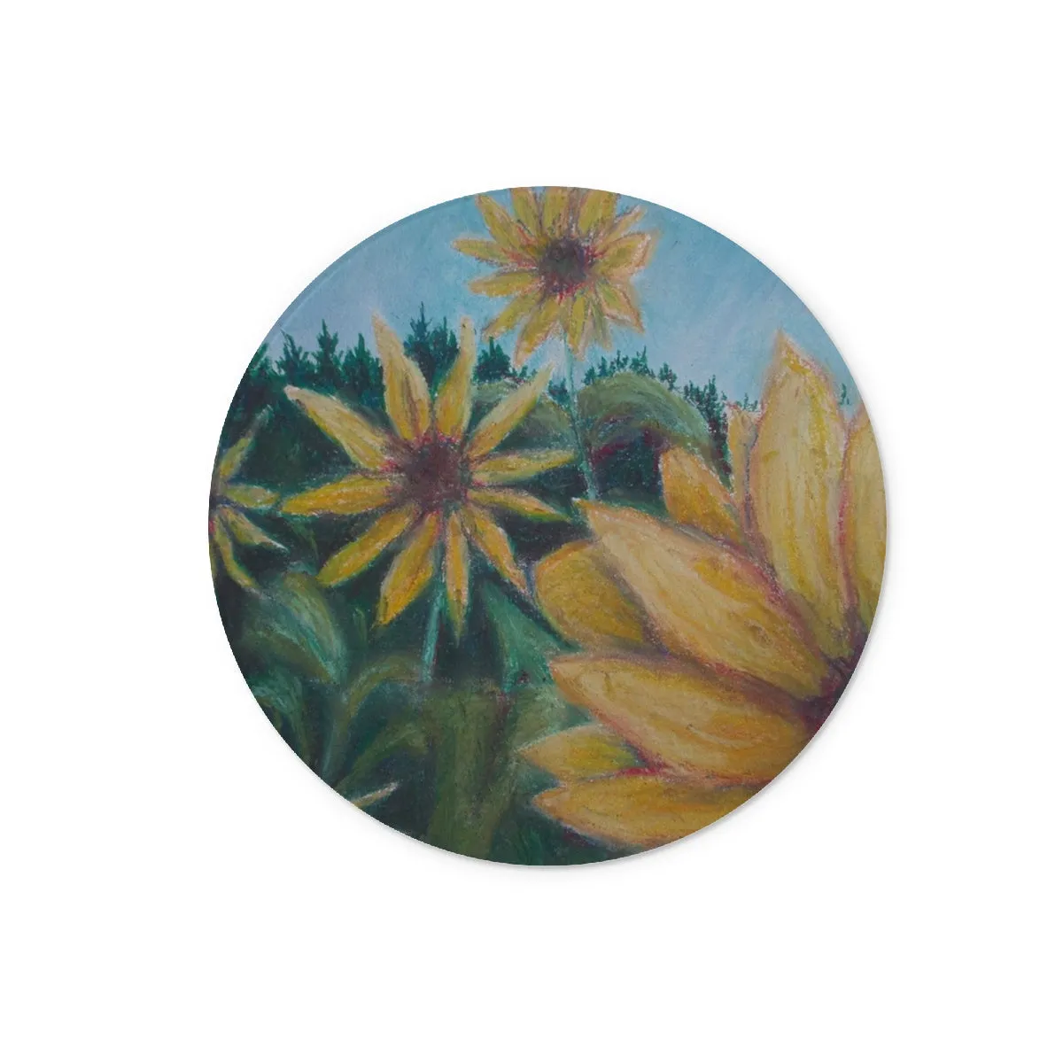 Sunny Flower ~ Glass Chopping Board