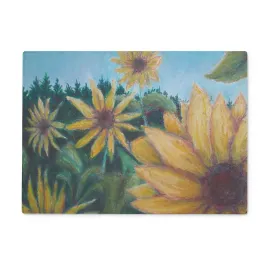 Sunny Flower ~ Glass Chopping Board