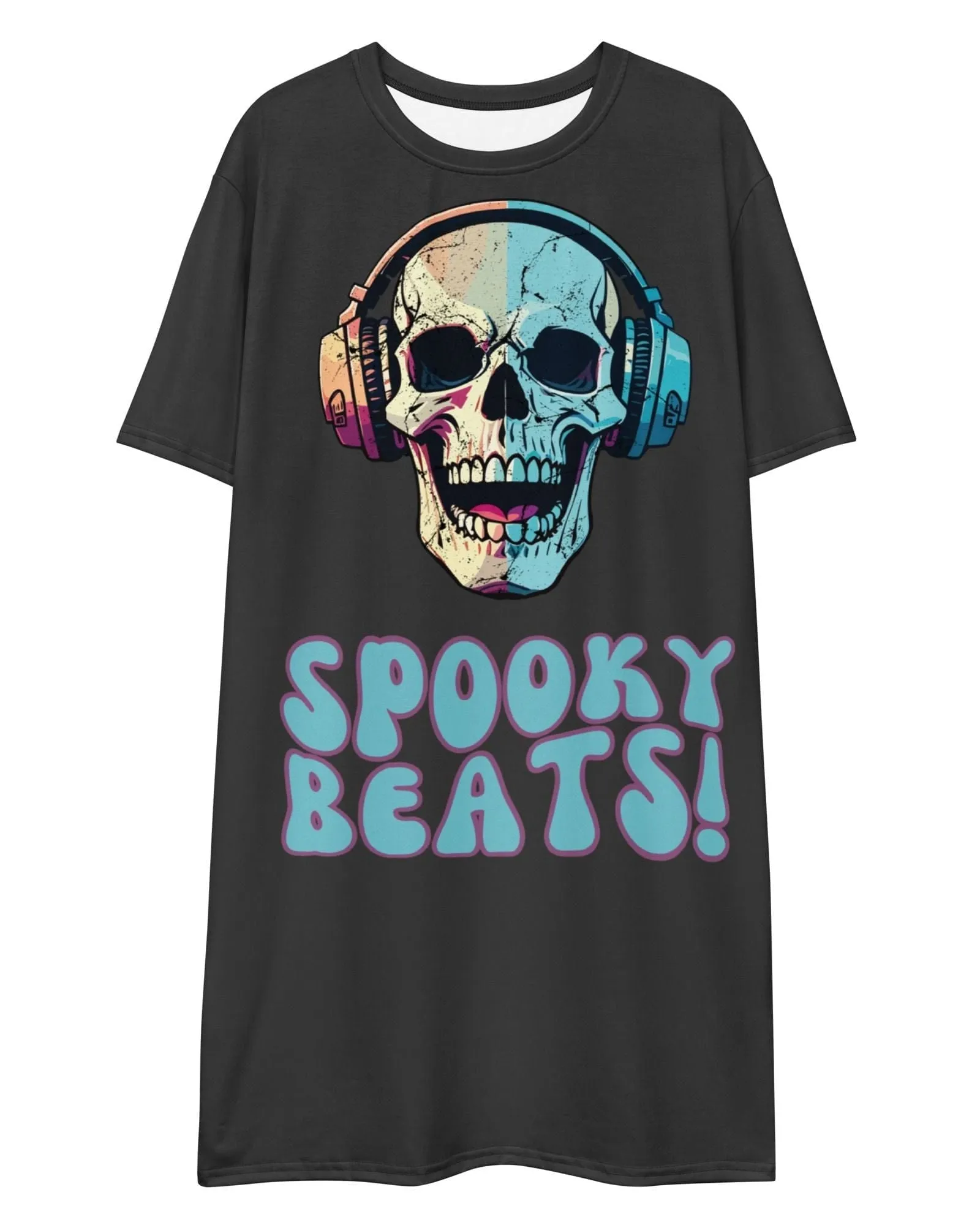 T-Shirt Dress: Spooky Beats Eclipse - Exclusive Halloween Style