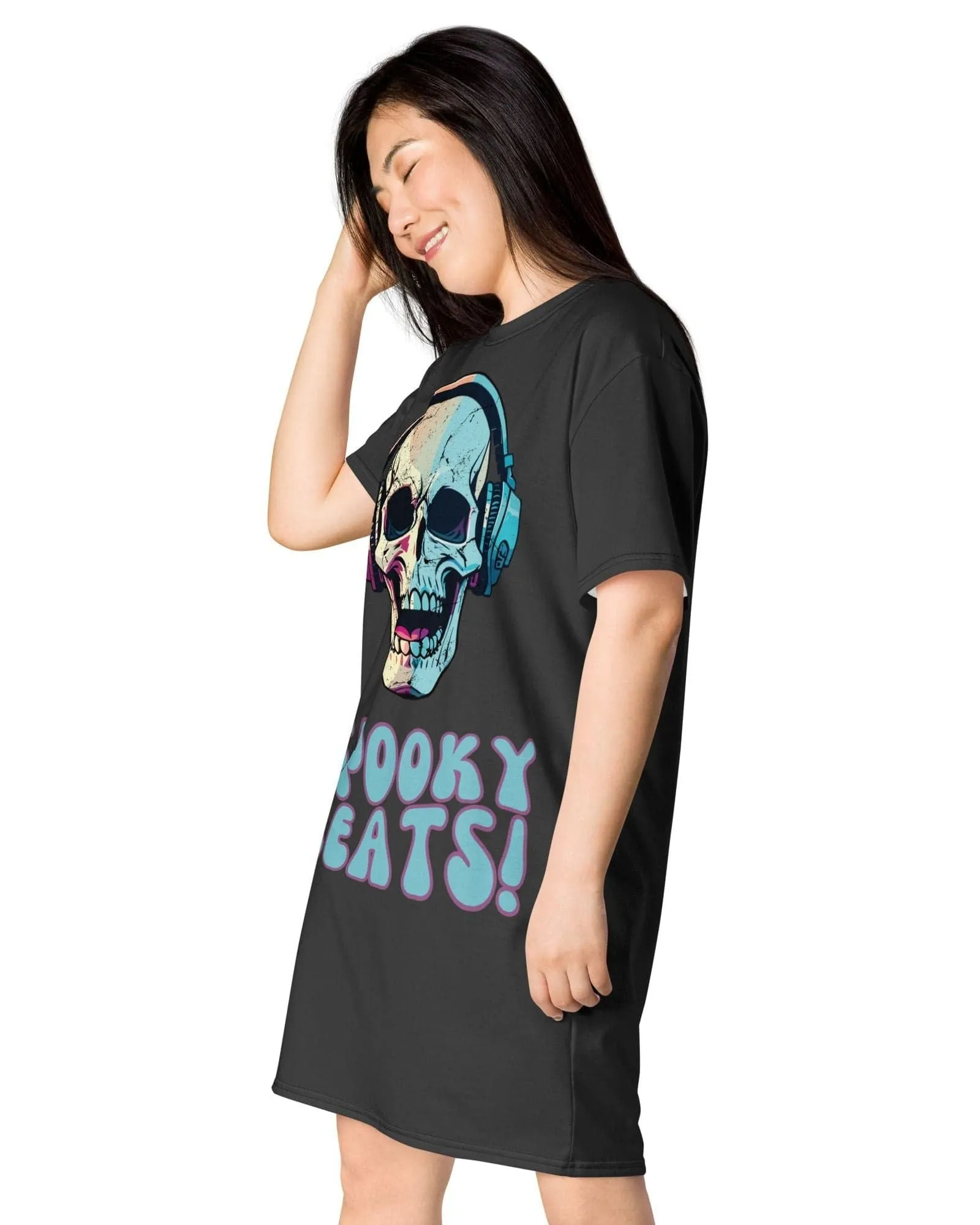 T-Shirt Dress: Spooky Beats Eclipse - Exclusive Halloween Style