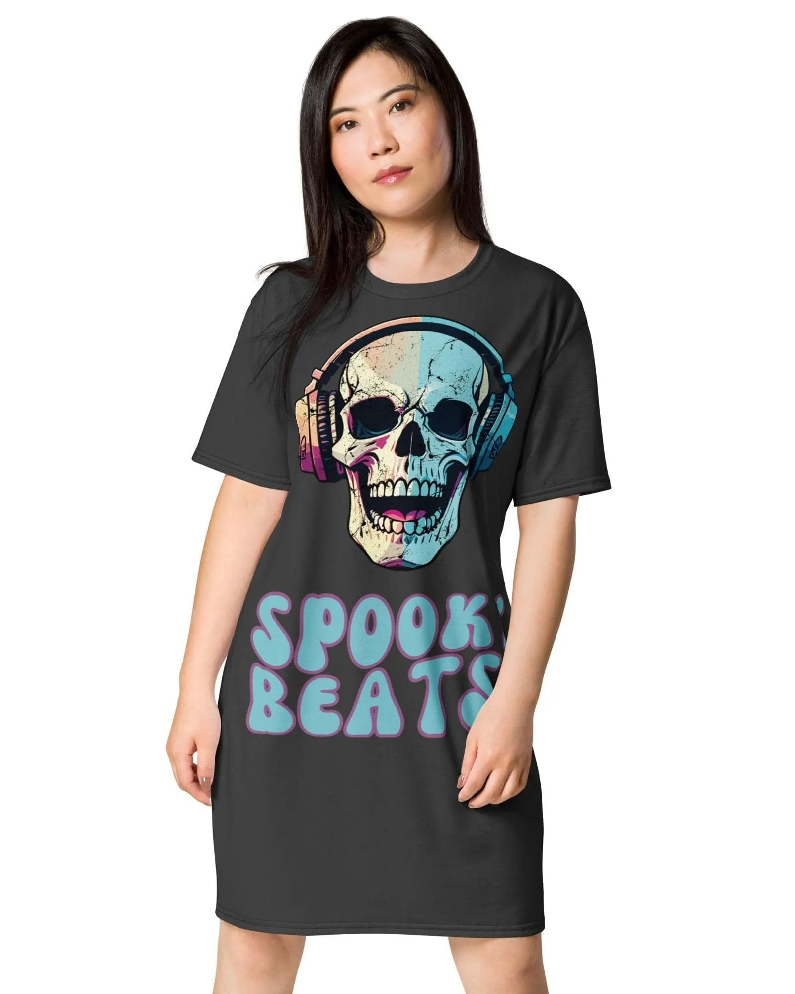 T-Shirt Dress: Spooky Beats Eclipse - Exclusive Halloween Style