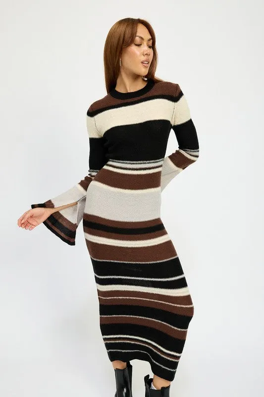 TEEK - BRIAN MULTI STRIPE BODYCON DRESS