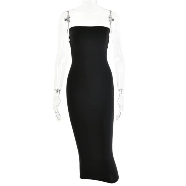 TEEK - Straight Tube Long Bodycon Dress