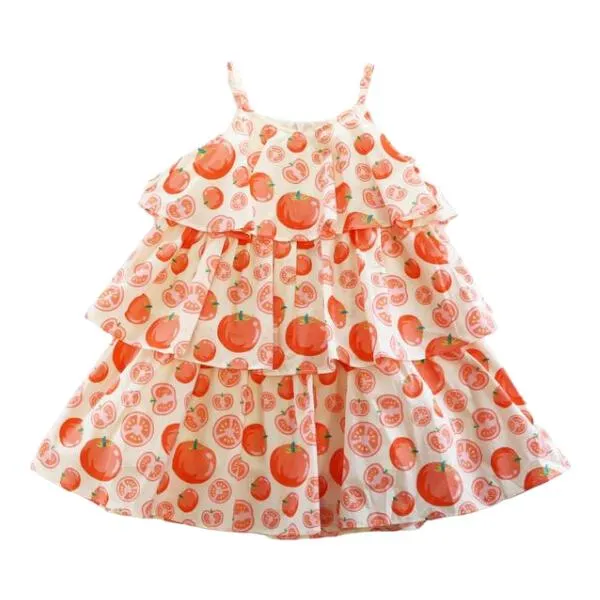 Tomato Tiered Dress